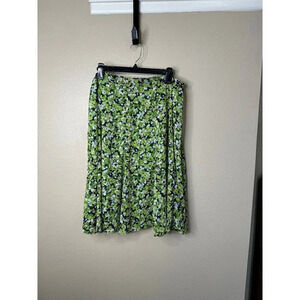 Dressbarn Women's Floral Midi Skirt,‎ green skirt, midi skirt, floral skirt,